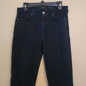 JEN7 7 For All Mankind RARE Black Shiny Coated Jeans Size 8